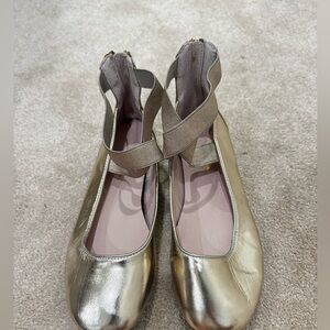 girls, Nia Elegant Gold Women's Ballet Flats, size 4